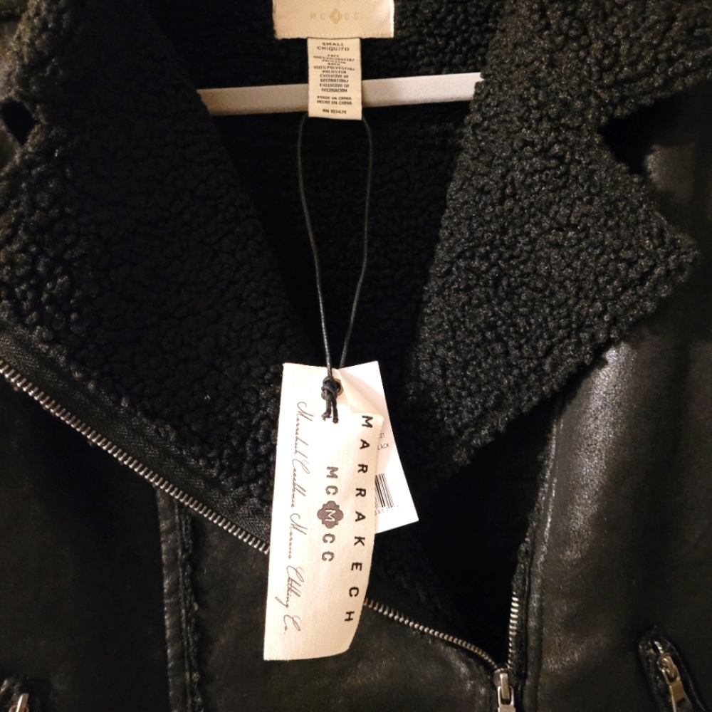 NWT Marrakech Women's Marissa Sherpa Fully Lined Moto/Bikers Jacket  Size Small - Picture 11 of 16